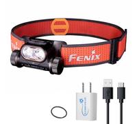 FENIX HM65R-T V2.0 - Linterna frontal recargable para correr, luz blanca de 1600 lúmenes y haz doble blanco cálido, ligero y largo tiempo de funcionamiento para correr por senderos, recargable por USB