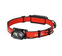 Fenix HP12R-T - Linterna frontal roja recargable para correr y exteriores, 1300 lúmenes, 200 m, 310 horas máximo, luz blanca fría + haz puntual blanco cálido, carcasa de batería trasera con luz de