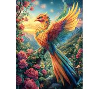 Fénix llameante Puzzle 500 Piezas Cartón Resistente para Niños Mayores 14 Años Cuentos de Hadas de Animales y Plantas Estimulación Cerebral Entretenimiento Sin Pantalla 500 PCS