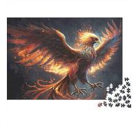 Fénix Llameante Puzzle de 1000 Piezas Papel para Adultos Estilo Arte Fantástico Puzzle para Adultos Relajación Decoración Hogar Regalo 52x38cm/1000pcs