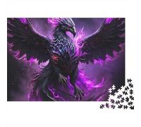 Fénix Negro Puzzle de 1000 Piezas Papel para Adultos Llama Violeta Juego de Puzzle Puzzle para Toda la Familia 38x26cm/1000pcs