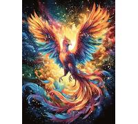 Fénix renaciendo de las llamas Puzzle 500 Piezas Cartón Blanco Premium Para Coleccionistas Dibujo Animado de Paisajes de Cuento de Hadas Entrenamiento Memoria Juego Compartir Colección Rompecabezas 50