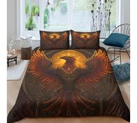 Fénix resurgiendo de Las Cenizas, Sol Juego De Ropa De Cama, 3D Impresión Funda Nórdica,y Fundas De Almohada,para Adolescentes,Microfibra Super King（260x220cm）