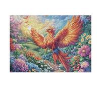Fénix Rojo mar de Flores Puzzle 300 Piezas Cartón Resistente para Adultos Entretenimiento Individual Desconectar Estrés Colgar En Pared Idea De Regalo 300 PCS/40x28cm