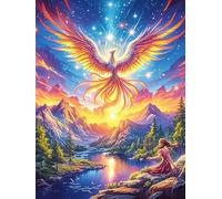 Fénix sobre lago montañoso al atardecer Puzzle 1000 Piezas Educativo Construir 3D Animal salvaje mascota Cute Rompecabezas Para Familia Maquetas Educativas Desafío Intelectual Decoración Hogar 1000 PC