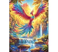 Fénix sobre una cascada mágica Puzzle 1000 Piezas Cartón Resistente Para Niños Mayores 14 Años vida silvestre y plantas Decoración Salón Para Colgar En Pared Decoración Artística Regalo Pensado 1000 P