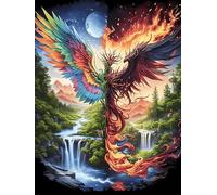 Fénix sobre una Cascada Puzzle 500 Piezas Papel Mayores Mascota de Vida Silvestre Cute Terapia Relajación Relajación Mental Más Vendido Original 500 PCS
