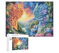 Fénix sobrevolando el Fuego Puzzle 500 Piezas para Parejas Colaboración En Casa Pensamiento Estratégico Regalo para Romance 500 PCS