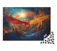 Fénix Volando hacia la Estrella Polar,Rompecabezas para Adultos 1000pcs (75x50cm),Juegos De Desafío De Fuego y Agua