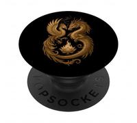 Fénix y Dragón símbolo Infinito diseño de armonía mítica PopSockets PopGrip Adhesivo