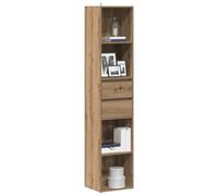 FENLAX Estanteria Alta Estantería con Cajone Mueble Almacenaje Vitrina Salon Biblioteca Estantes Abiertos Libreria para Exposición 36x30x171 cm Madera de Ingeniería Roble Artisan