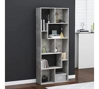 FENLAX Estanteria Alta Mueble Almacenaje Estantería para Libros Vitrina Salon Estanteria de Piso Moderna Libreria para Exposición 67x24x161 cm Madera Contrachapada Gris Hormigón