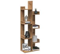 FENLAX Estanteria Alta Mueble Almacenaje Librería Estantería para Libros Vitrina Salon Mueble Libros Libreria para Exposición 48x25,5x140 cm Madera de Ingeniería Roble Artisan