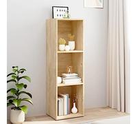 FENLAX Estanteria Alta Vitrina Mueble Libros Organizador con Compartimentos Estantes Abiertos Libreria para Exposición 36x30x114 cm Madera Contrachapada Roble Sonoma