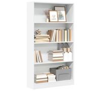 FENLAX Estantería Alta Vitrina Salon Mueble Libros Estantes de Madera Organizador con Compartimentos Biblioteca Libreria para Exposición 80x24x143 cm Madera de Ingeniería Blanco