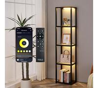 FENLO - Vitrina LED de vidrio - Muebles con iluminación regulable para recámara, sala de estar u oficina, lámpara de vidrio Curio con aplicación + control remoto + iluminación ajustable Fantasy Lite
