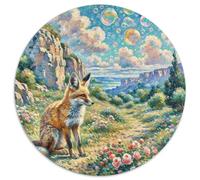 Fennec Fox 1000 Piezas Rompecabezas animaleses Redondo Puzzle para Niños Adultos Regalos Originales Juegos De Puzzle para Aliviar El Estrés 1000pcs (67.5x67.5cm)