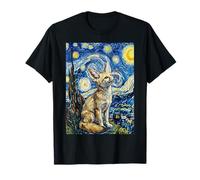 Fennec Fox en Van Gogh Starry Night Pintura Estilo Camiseta