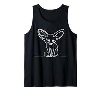 Fennec Fox Line Art Minimalista Desierto Animal Diseño Camiseta sin Mangas