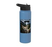 Fennec Fox Selfie con Alien UFO Funny Meme Stainless Steel Insulated Water Bottle