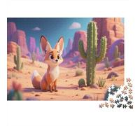Fennec Fox1000 Piece Jigsaw Puzzles for Adults and Kids Family Game cactusFun and Challenging Home Decors Great Regalo Idea38x26cm/1000pcs