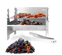 FENNEK 2.0 | Barbacoa desmontable de carbón | Diseño compacto de acero inoxidable | Ideal para acampar, autocaravanas, el jardín y el aire libre