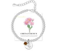 FENNELISA Pulsera de piedra natal de enero a diciembre para mujeres con tarjeta de cumpleaños, regalos de amistad para mujeres, mamá, hija, hermana, abuela, talla única, Cristal, No es una piedra