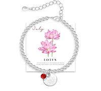 FENNELISA Pulsera de piedra natal de enero a diciembre para mujeres con tarjeta de cumpleaños, regalos de amistad para mujeres, mamá, hija, hermana, abuela, 1, Metal, No es una piedra preciosa