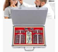FENNNDS 104 piezas de optometría kit de kit - Juego de lentes de prueba óptica con marco optometría y caja de llanta optometría - Marco de prueba ajustable - Marco de prueba óptico para óptica en la