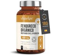 Fenogreco Cápsulas 2250 mg Alta Dosis - 180 Cápsulas (2 Meses) - Semillas de Fenogreco Ecológico en Polvo - Sin Aditivos - Suplemento Natural para Mujeres - VitaBright