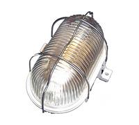 Fenoplástica 7010B - Aplique oval de exterior, 60W, IP44, E-27, blanco.