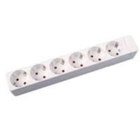 Fenoplastica prolongadores/bases - Base multiple 6 salidas sin cable blanco