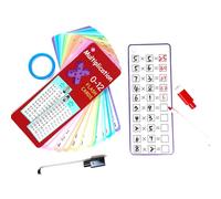 FENQURO 1 x 1 tarjetas de aprendizaje, tabla de multiplicar con 15 hojas de ejercicios, ayuda de cálculo, se puede limpiar en seco, sin manchas y sin residuos de color