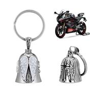 FENQURO 2 Piezas Llavero Moto Campana Guardiana, Personalizado, Anillo Colgante, Motocicletas, Vehículos Eléctricos, Bicicletas, Coches, Amuleto de Protección y Buena Suerte