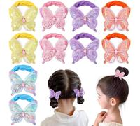 FENQURO 20 Pcs gomas elásticas para el pelo para niñas y bebés, lazos para el pelo con flores y lazos, sin costuras, suaves y suaves, accesorios para el cabello para niños y niñas pequeñas