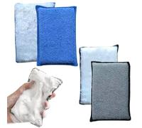 FENQURO 4 PCS Almohadillas aplicadoras de Cera para Coche, Esponja de Limpieza de Microfibra para Coche, Esponja de fregado Interior de Cuero for Coche, Herramientas de Limpieza Interior de Coche