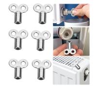 FENQURO 6 Piezas Kit uego de llaves de purgado de radiadores, purgador radiador calefaccion, Llave cuadrada para radiado, robusto y estable, reduce el ruido, llave para purgar radiadores
