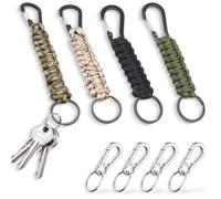 FENQURO 8 Pcs Mosqueton Llavero, Forma de D Mosqueton Escalada Ganchos para Montañismo, Motocicleta, Camping, Escalada en Roca, Pesca, Senderismo o Viajes y Otros Deportes al Aire Libre