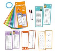 FENQURO Tabla de aprendizaje 1+1 tarjetas de aprendizaje, 15 hojas, juego de cartas de aprendizaje, tabla de multiplicar, juego de escolarización, regalo, hojas de ejercicios