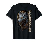 Fenrir Lobo Nórdico Círculo Rúnico Ragnarök Arte Vikingo Camiseta