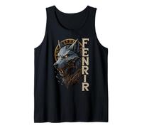 Fenrir Lobo Nórdico Círculo Rúnico Ragnarök Arte Vikingo Camiseta sin Mangas
