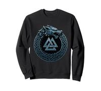 Fenrir Lobo Ouroboros Valknut Mito Nórdico Símbolo Vikingo Sudadera