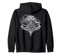 Fenrir Wolf Odin Runas Fenrirwolf Guerrero Vikingo Valhalla Sudadera con Capucha