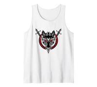 Fenrir Wolf Warrior Espadas Mitología Nórdica Runa Vikinga Camiseta sin Mangas