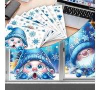 Fensterbilder Weihnachten 9 Blätter Blau Wichtel Doppelseitig Bebedruckt Weihnachts Selbstklebend Fenstersticker Schneeflocken Fensteraufkleber PVC Fenstersticker Weihnachten für Weihnachtsdeko