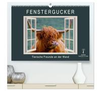 Fenstergucker - tierische Freunde an der Wand (hochwertiger Premium Wandkalender 2026 DIN A2 quer), Kunstdruck in Hochglanz: Beeindruckende Ausblicke für Ihr Zuhause.
