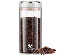Fentar 1700ml Recipiente Café Hermetico con Válvula de CO2 Unidireccional, Tarros de Cristal con Tapa Hermética con Rastreador de Fecha, Botes de Cristal con Tapa para Azúcar Té Nuez