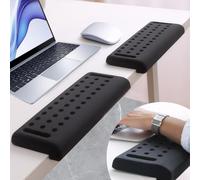 Fentar 2 Piezas Reposamuñecas Teclado Ergonómico, Almohadilla Teclado Reposamuñecas en Forma de L, Reposa Muñecas de Espuma Viscoelástica para Oficina Gaming (Negro)