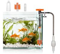 Fentar 3 en 1 Kit de Sifonador Acuario, Sifon Acuario Extensible de 34-47cm con 3 Cabezales de Limpieza Desmontables, Limpiafondos Acuario para Grava Lavado y Mantenimiento de Arena de Cambio de Agua