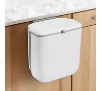 Fentar Cubo Basura Plegable, 10L Cubo Basura Colgante Blanco con Tapa, Cubos de Basurero Pequeño para la Cocina bajo Fregadero, Papelera de Pared para Baño Cocina Camping Oficina